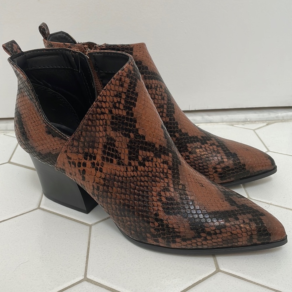Brown Snake Skin Booties